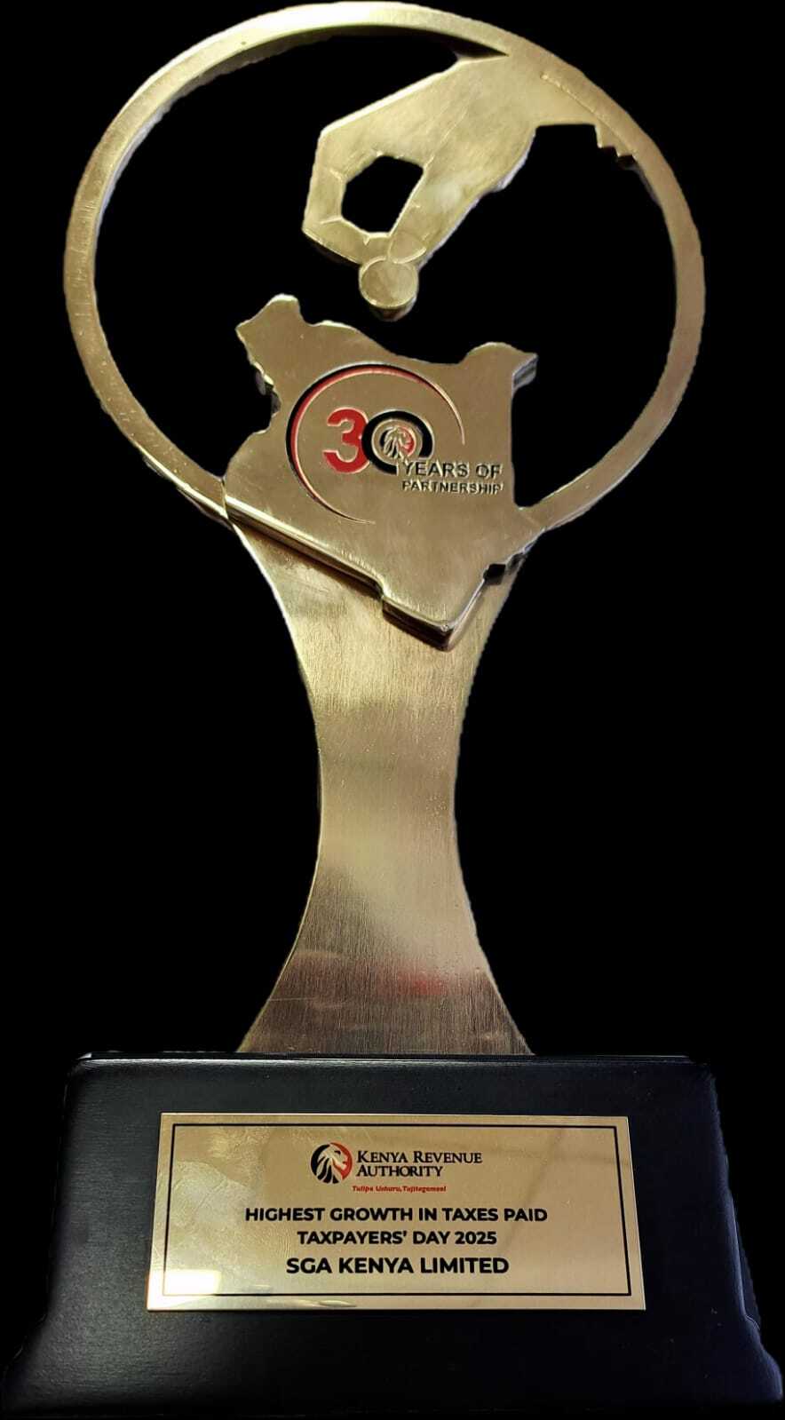 SGA Kenya Limited was awarded by the President at the Taxpayers Award Day 2025.