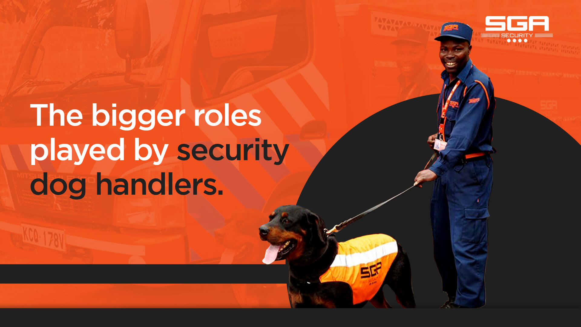 SGA officer handling a security dog