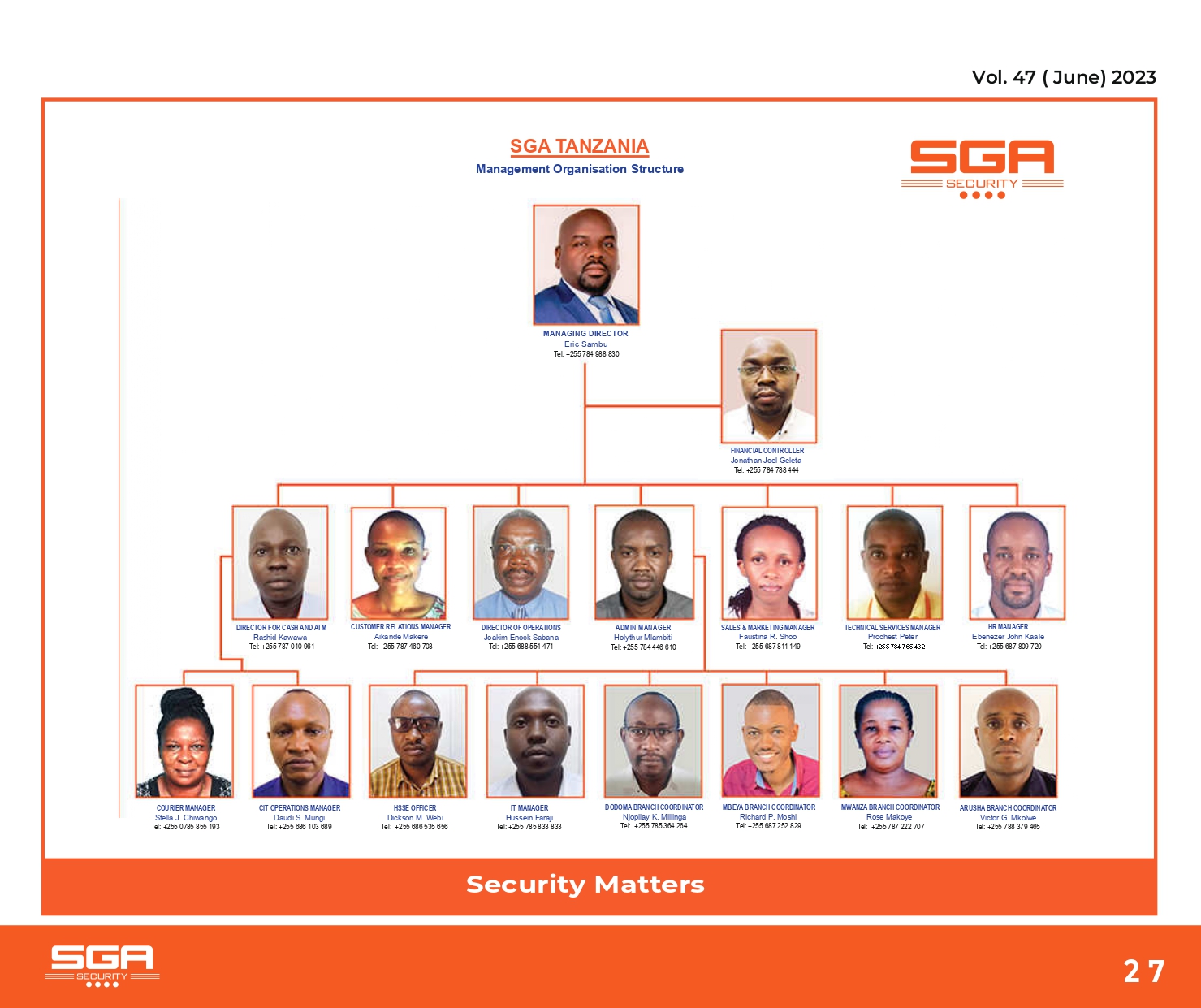 SGA Tanzania Management Team
