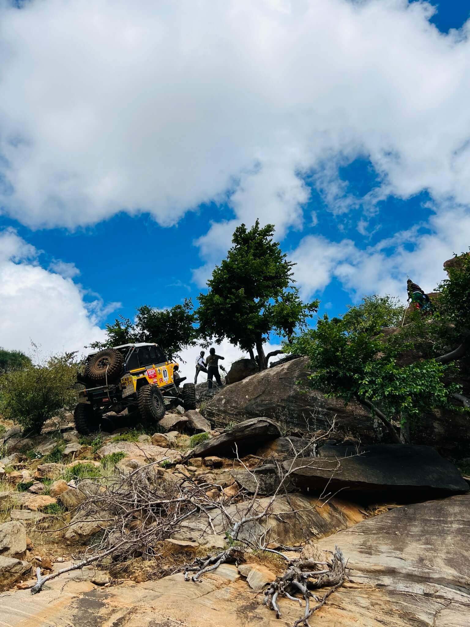 SGA Security is one of East Africa’s leading Security Solutions provider with its fixed base operations in Kenya, Uganda, and Tanzania, a photo capturing a car sponsored by SGA in the rhino charge