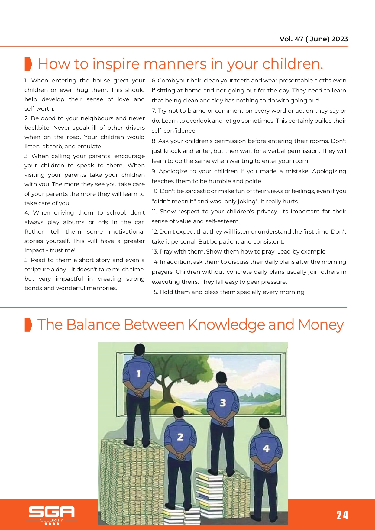 Illustration of the balance between knowledge and money