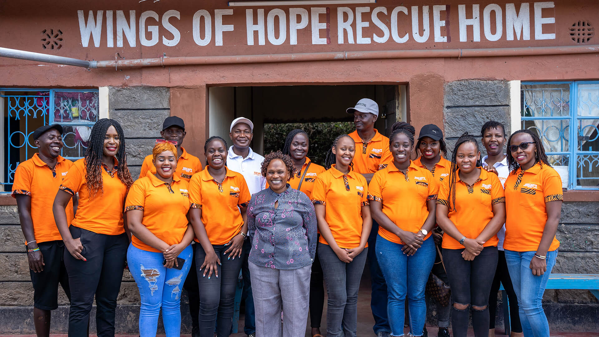 Group photo outside children's home