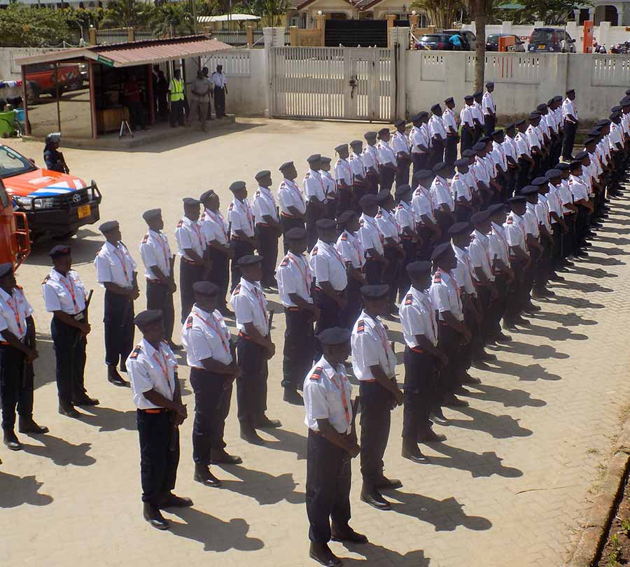 security personnel lineup